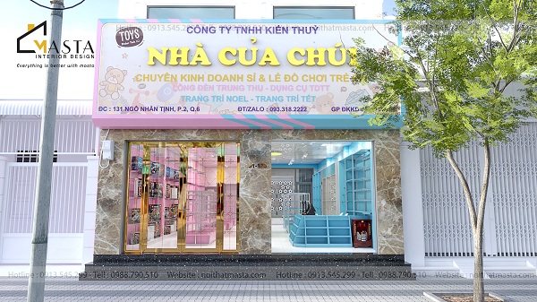 Phối cảnh 3D thiết kế cửa hàng đồ chơi Kiến Thủy
