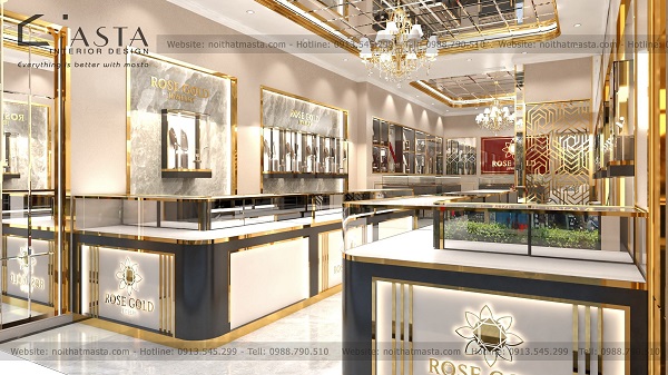 Trưng bày sản phẩm trong nội thất kính cho khách hàng dễ quan sát