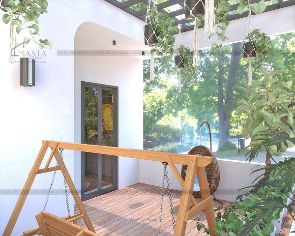 Lát sàn bằng gỗ để tạo sự gần gũi với thiên nhiên