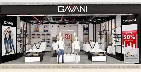 Mẫu mặt tiền shop thời trang tại trung tâm thương mại 