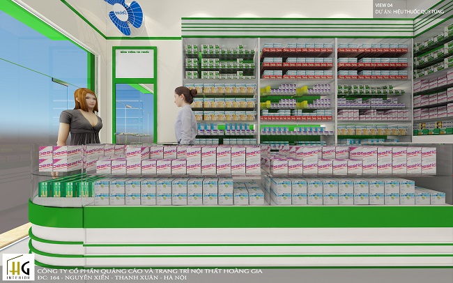 Sử dụng tủ quầy thuốc trong cửa hàng thuốc nhỏ