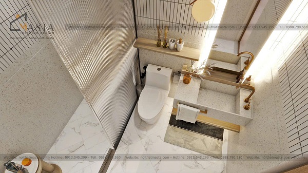 Thiết kế vách kính để ngăn nước không ra ngoài sàn