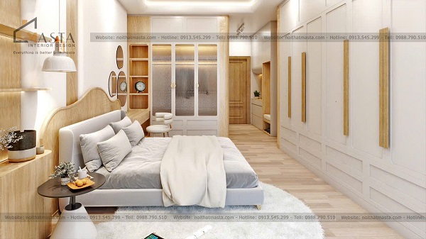 Phối cảnh 3D phòng ngủ cho dự án thiết kế nội thất căn hộ anh Đạt, HCM