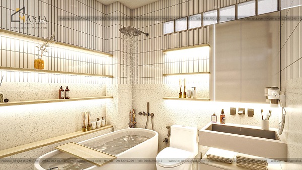 Thiết kế vách gỗ ngang để được nhiều vật gia dụng trong gia đình