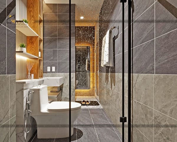 Phối cảnh 3D thiết kế nội thất nhà WC anh Sơn, Phú Nhuận