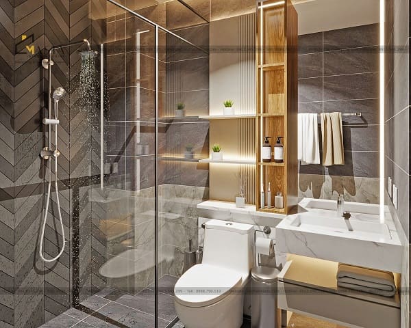 Thiết kế nội thất nhà WC anh Sơn, Phú Nhuận theo phong cách hiện đại