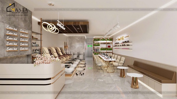 Phối cảnh 3D thiết kế nội thất tiệm nail, Canada