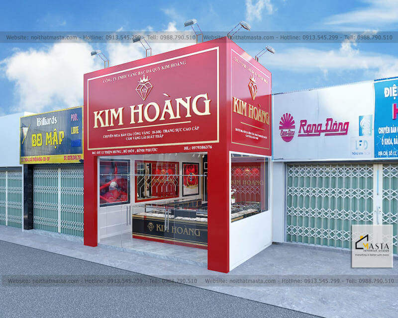 Phối cảnh tổng thể tiệm vàng Kim Hoàng