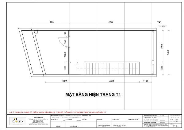 Mặt bằng hiện trạng phòng live Nyny Design phòng làm việc