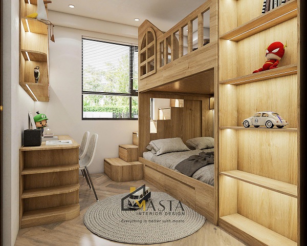 Tận dụng kệ giường để trưng bày các vật dụng cá nhân