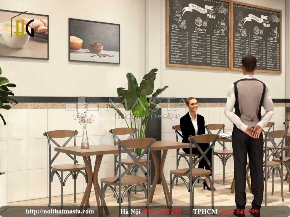 Thiết kế quán cafe kết hợp đồ ăn nhanh