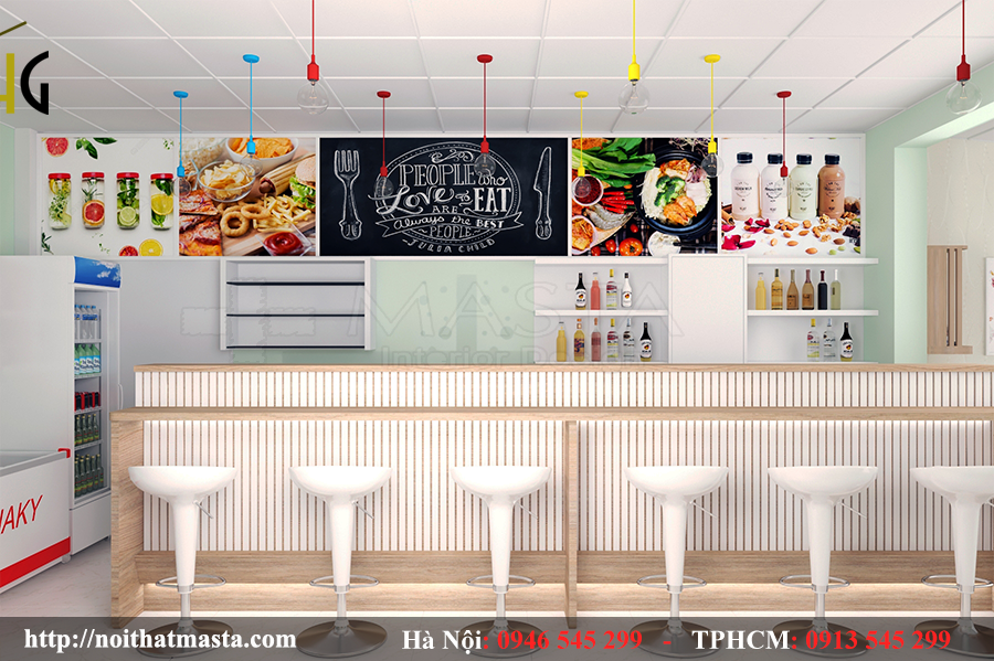 thiết kế quán trà sữa