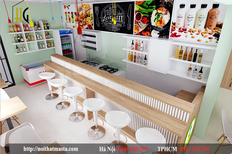 thiết kế tiệm trà sữa