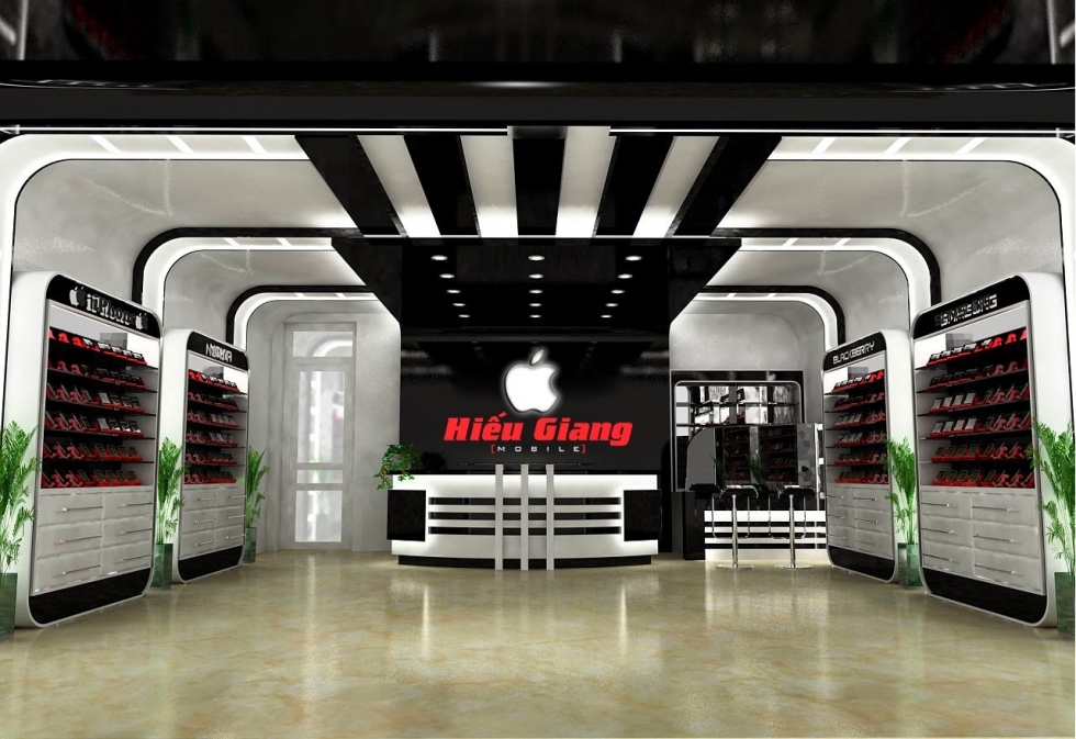 thiết kế cửa hàng điện thoại iphone