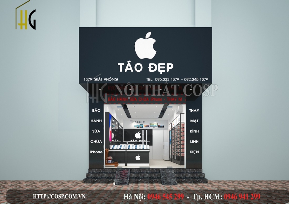Thiết kế mặt tiền shop điện thoại