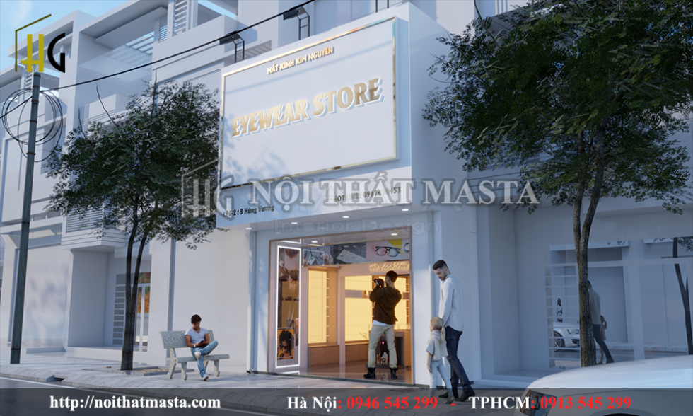 thiết kế shop kính mắt kim nguyên