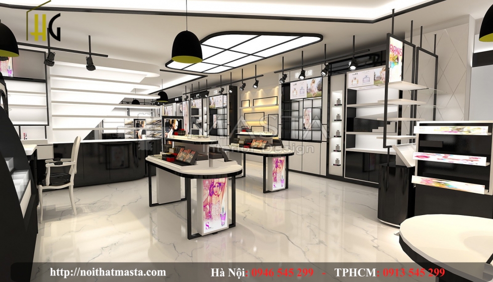 Thiết kế shop mỹ phẩm đẹp