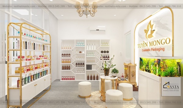 Mẫu thiết kế shop mỹ phẩm phong cách hiện đại được thực hiện tại Nội Thất Masta