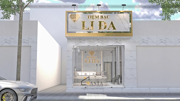Phối cảnh 3D thiết kế tiệm bạc Li Đa, Đồng Tháp