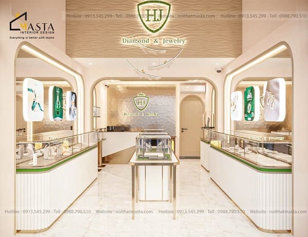 Thiết kế tiệm trang sức HJ, HCM phong cách hiện đại