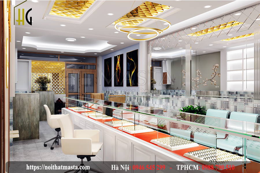 Thiết kế tiệm vàng bạc đẹp sang trọng