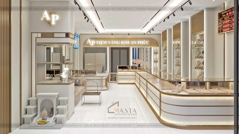 Tiệm vàng diện tích 60m2 nên sử dụng đèn nào để tăng ánh sáng cho không gian trưng bày