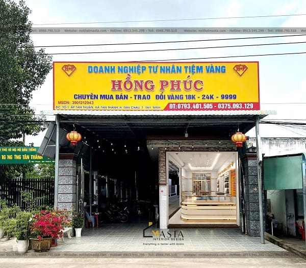 Phối cảnh 3D thiết kế tiệm vàng Hồng Phúc, Tây Ninh