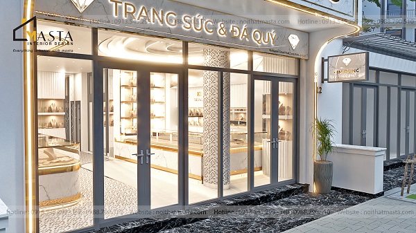 Sử dụng hệ cửa kính để đón nhận ánh sáng tự nhiên bên ngoài vào cửa tiệm