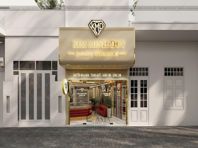 Phối cảnh 3D thiết kế tiệm vàng Kim Minh Duy, Bình Tân
