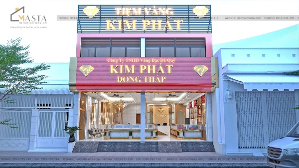 Phối cảnh 3D thiết kế tiệm vàng Kim Phát, Đồng Tháp