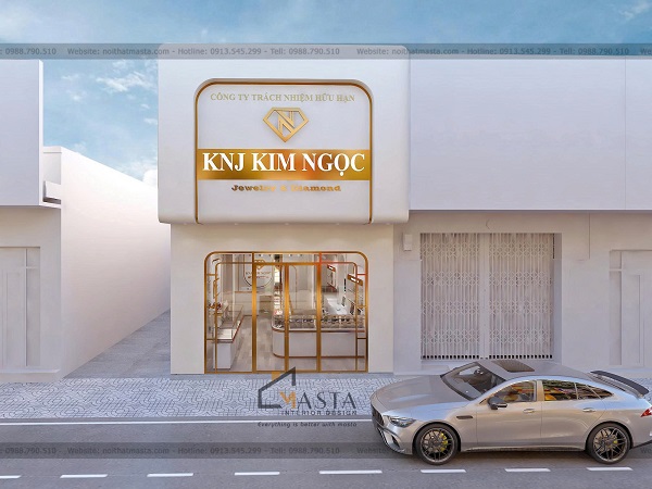 Phối cảnh 3D thiết kế tiệm vàng KNJ Kim Ngọc, Long An