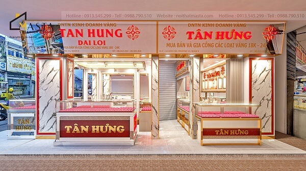 Phối cảnh 3D thiết kế tiệm vàng Tân Hưng