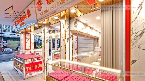Sử dụng đèn Led bên trong quầy trưng bày để tăng độ lung linh cho trang sức