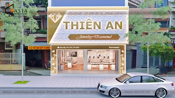 Phối cảnh 3D thiết kế tiệm vàng Thiên An