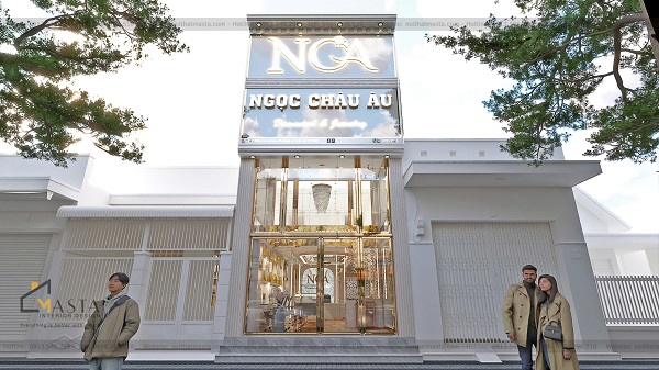Phối cảnh 3D thiết kế tiệm vàng trang sức NCA, Tân Bình