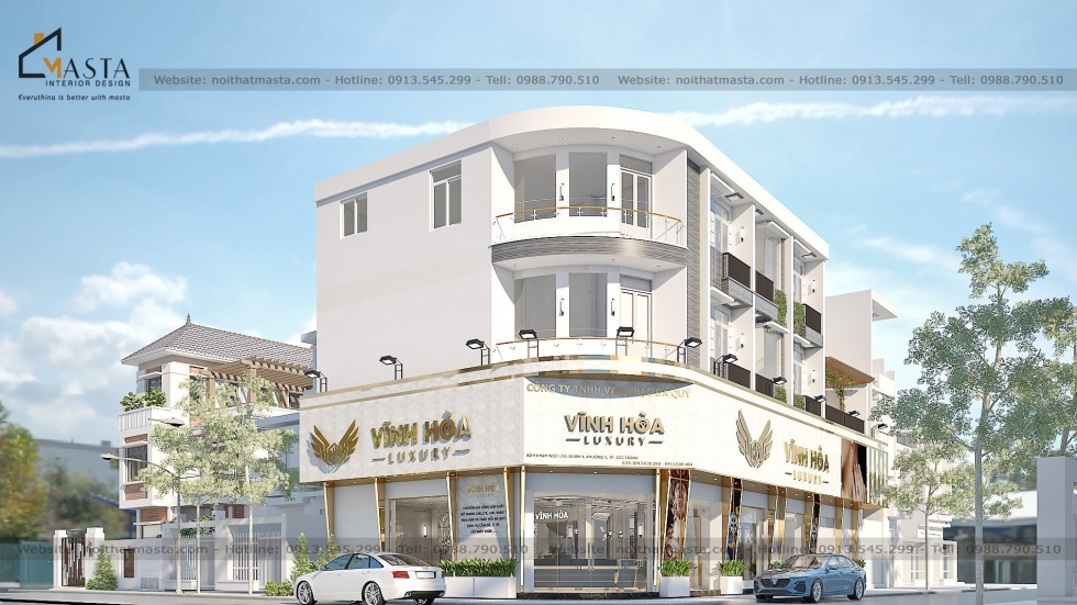 Thiết kế mặt bằng cửa hàng vàng bạc Vĩnh Hòa