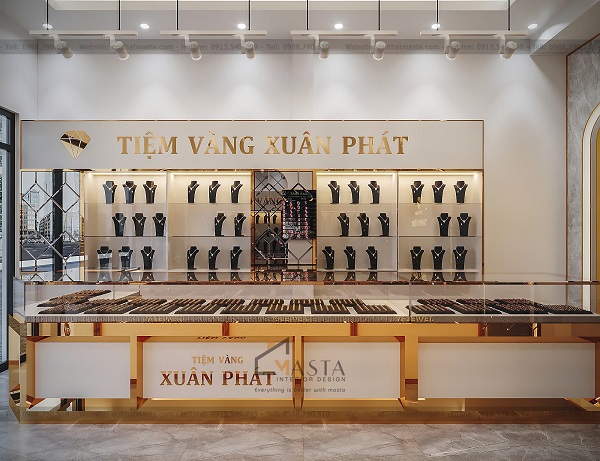 Phối cảnh 3D thiết kế tiệm vàng Xuân Phát, Vĩnh Long