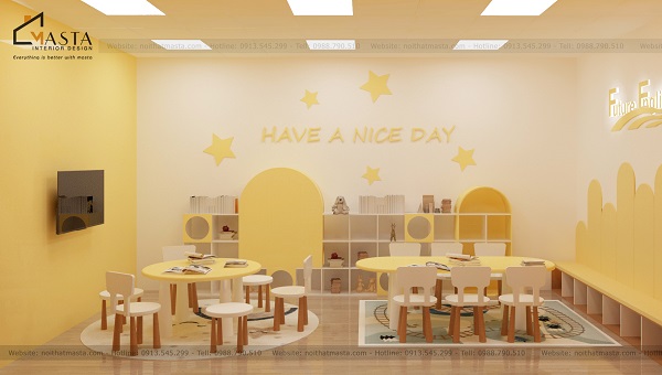 Phòng học sử dụng nội thất gỗ MDF đảm bảo độ bền theo thời gian
