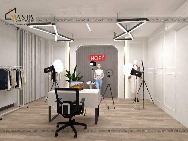 Phối cảnh 3D thiết kế vách livestream HoPi