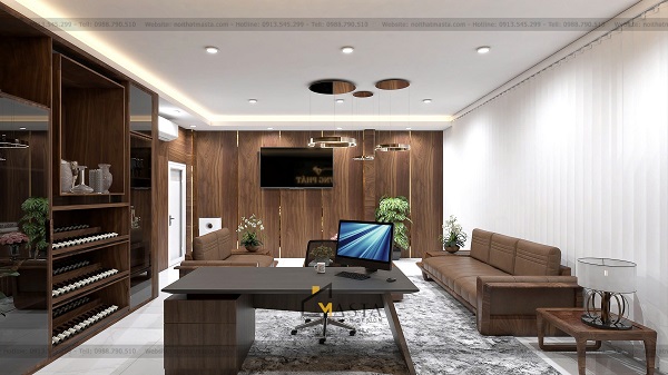 Phối cảnh 3D thiết kế văn phòng làm việc cty vàng bạc đá quý Hưng Phát, Bình Thạnh