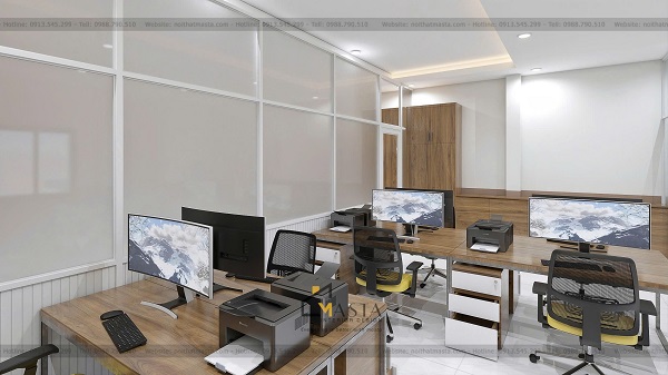 Phối cảnh 3D phòng làm việc của nhân viên