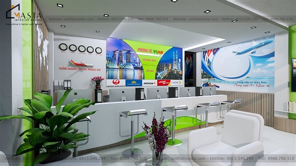 Phối cảnh 3D bên trong thiết kế văn phòng Vi An