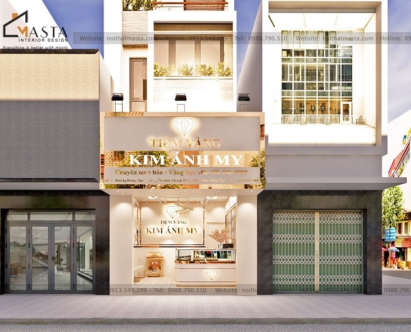 Mặt tiền bên ngoài tiệm vàng Kim Ánh My