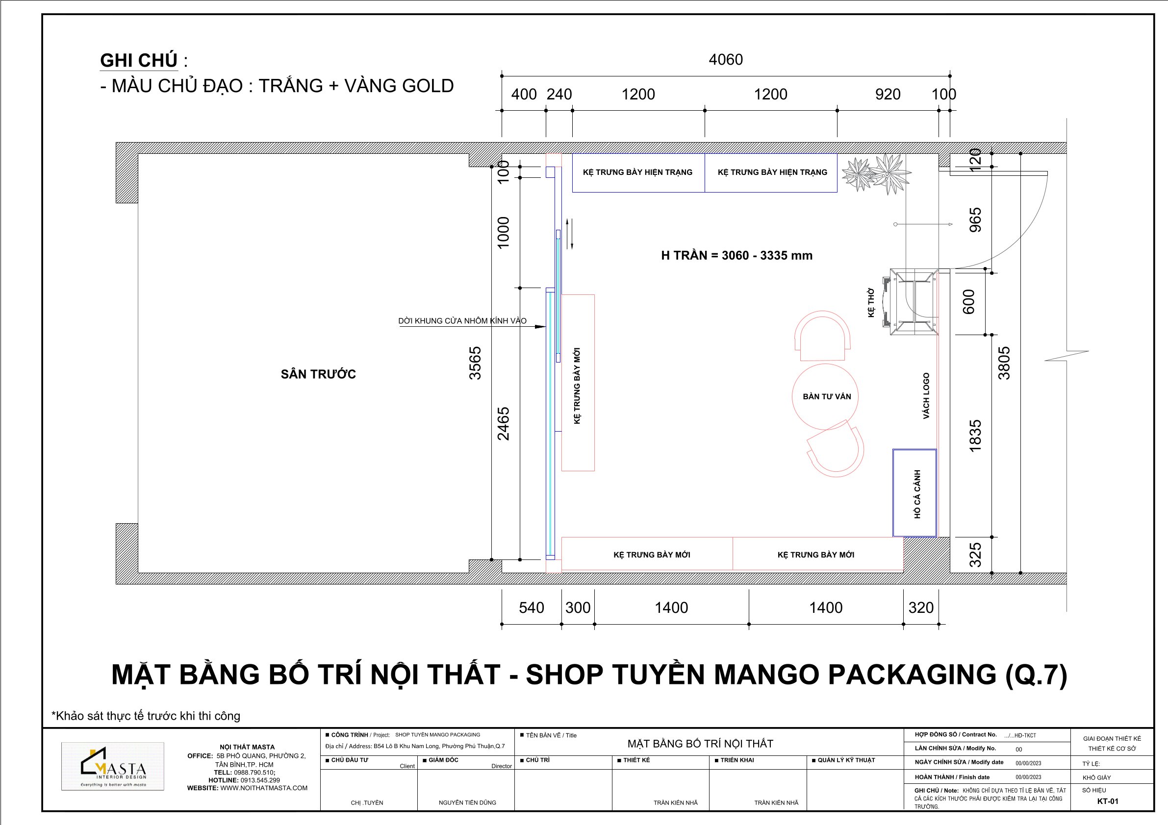  Mặt bằng bố trí Shop Tuyền Mongo Packaging