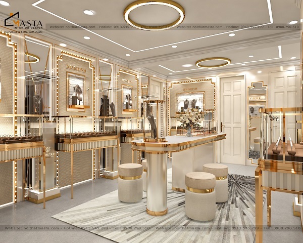Mẫu tủ kệ trưng bày phong cách luxury, sang trọng