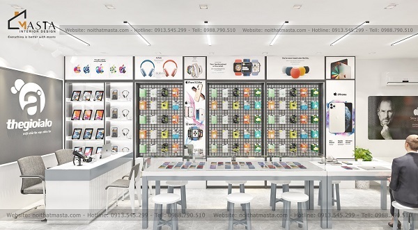 Thiết kế shop điện thoại theo xu hướng phong cách hiện đại