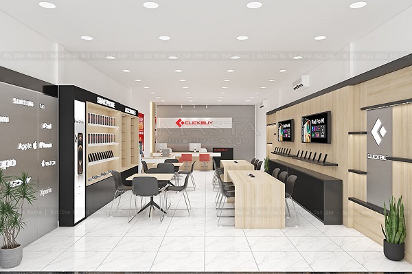 Xu hướng thiết kế shop điện thoại phong cách tối giản