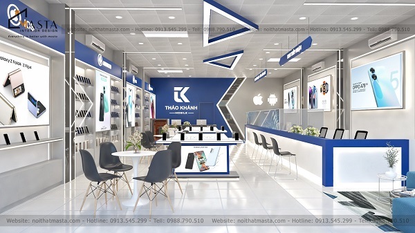 Mẫu xu hướng thiết kế shop điện thoại năm 2024 do Nội Thất Masta thực hiện